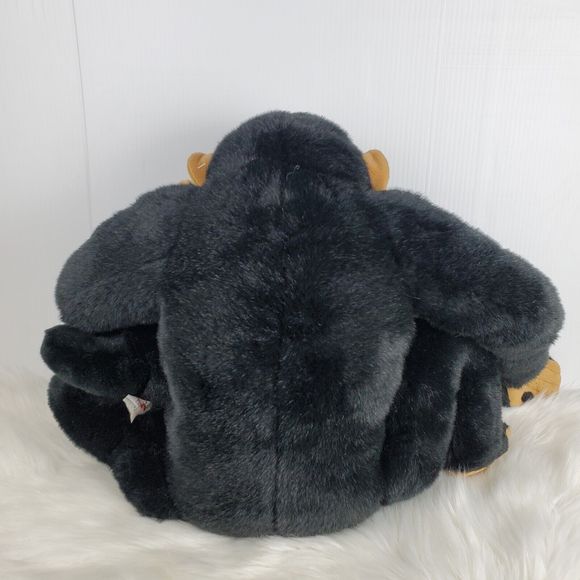 E&J Prima Black Brown Monkey Chimpanzee Ape Mom Mother Baby Plush 19" - Picture 8 of 10
